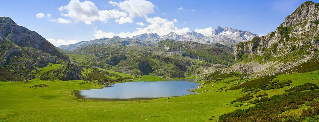 Ercina lake at Picos de Europa in Asturias of Spain